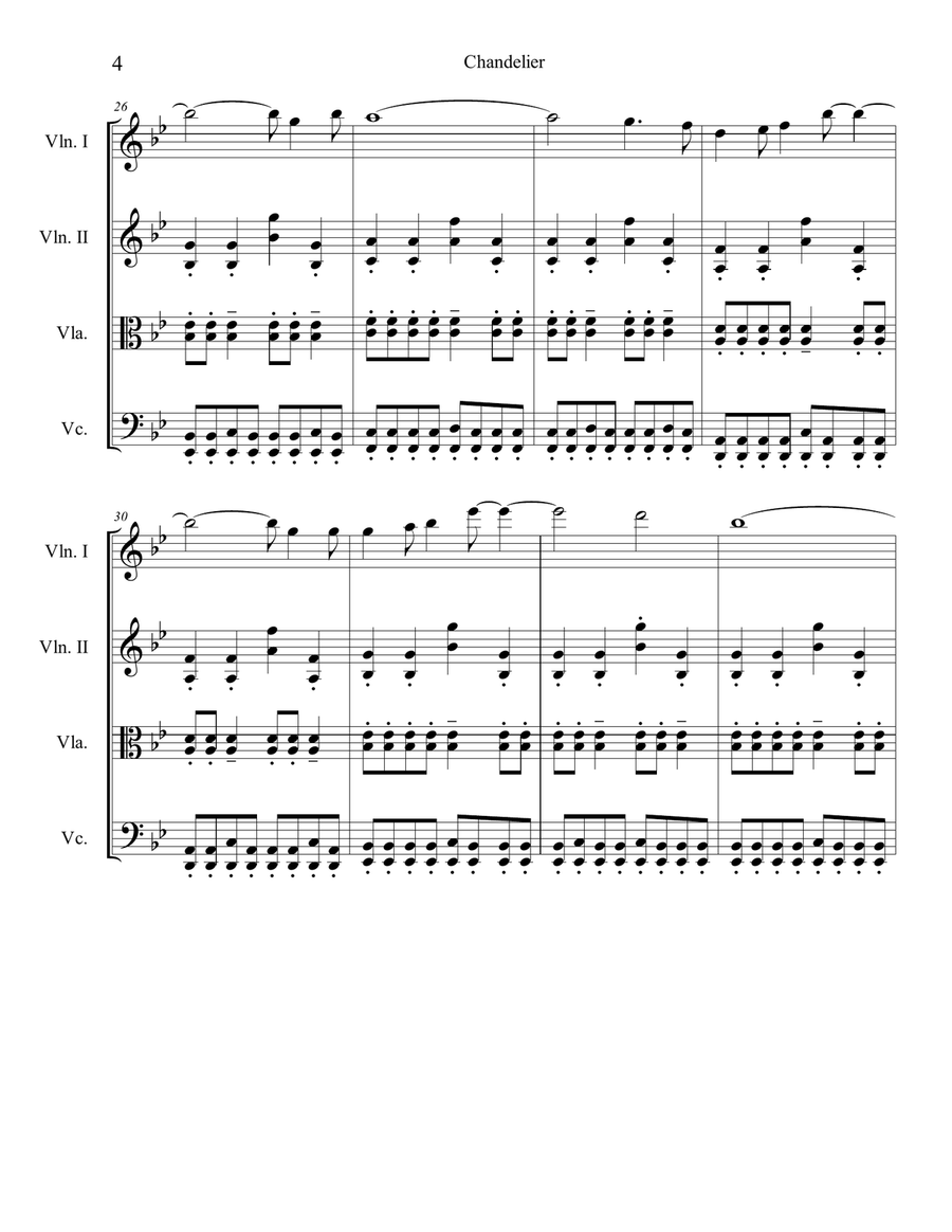Chandelier Chandelier String Quartet scores gallery preview page 5