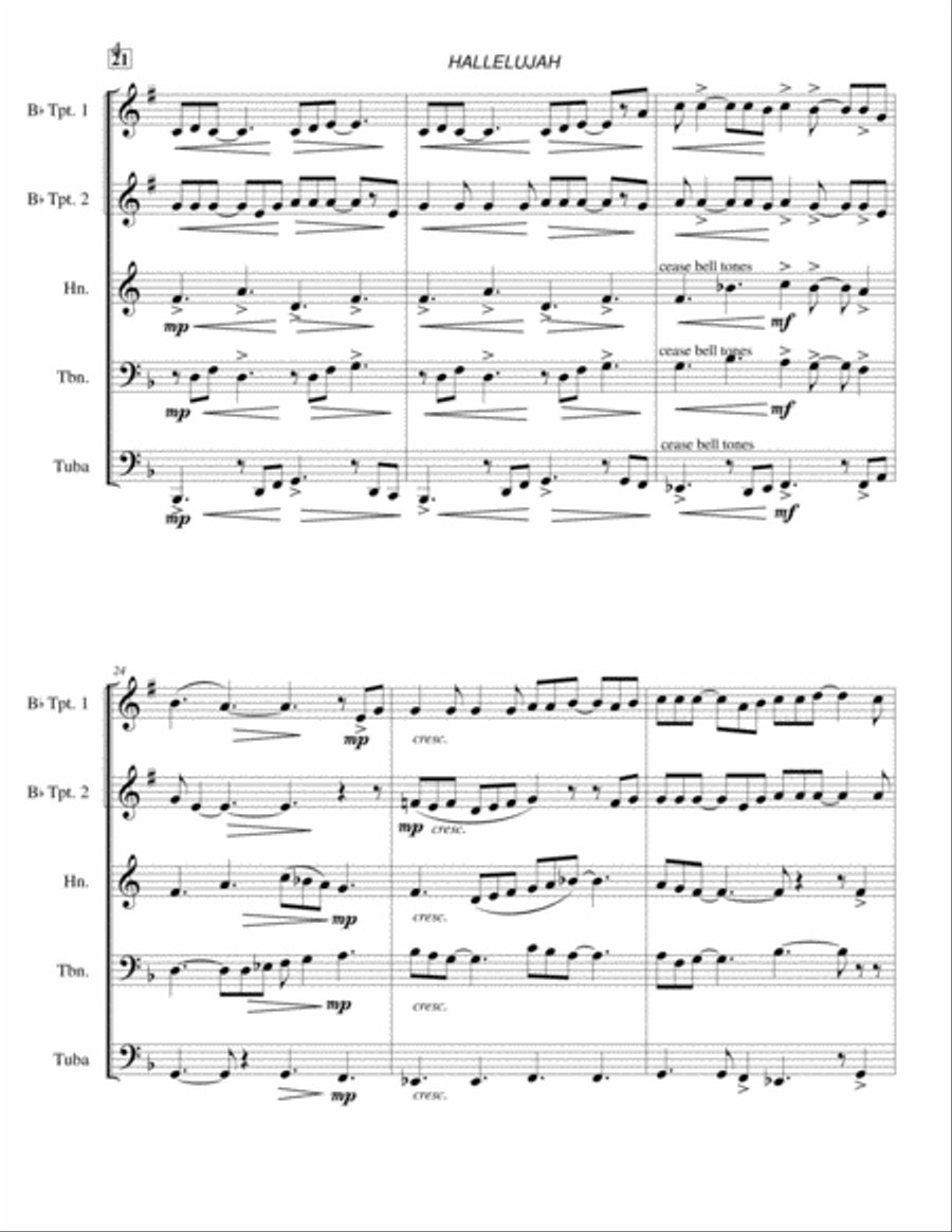 Hallelujah Brass Ensemble scores gallery preview page 5