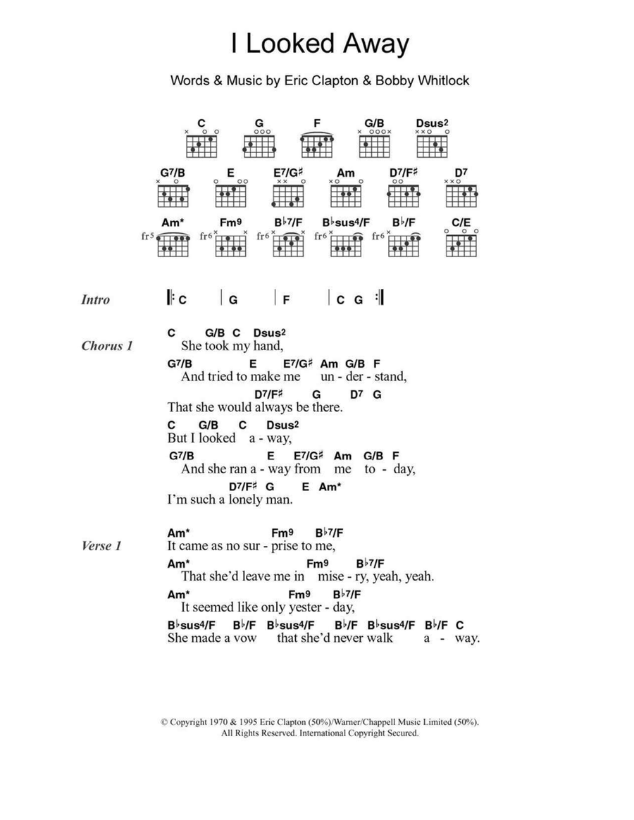 I Looked Away Acoustic Guitar scores gallery preview page 1