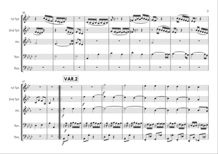 12 Variations on ’Twinkle Twinkle Little Star’ "Ah, vous dirai-je maman" (K.265/300e) brass quintet image number null