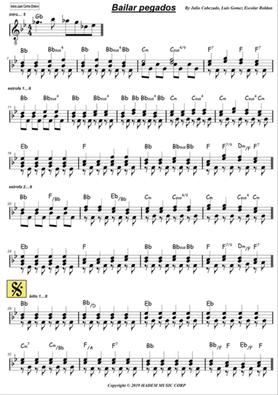 Bailar Pegados Easy Piano scores gallery preview page 2