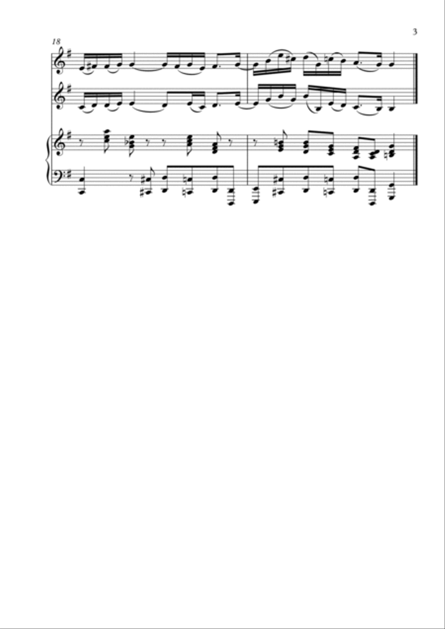 Arioso (BWV 156) by JS Bach - arranged for 2 Violins & Piano (Part of 