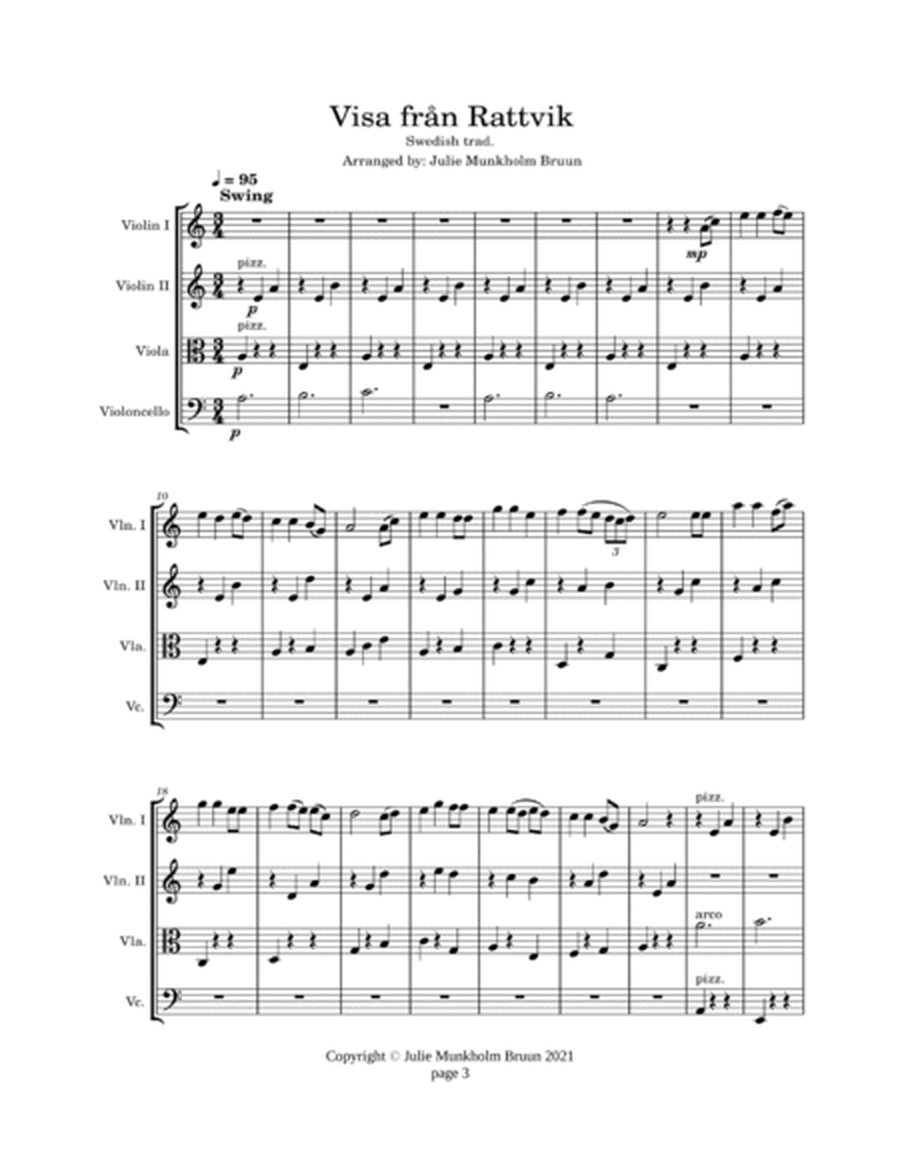 Visa från Rattvik, String Quartet; 2 violins, viola & cello image number null