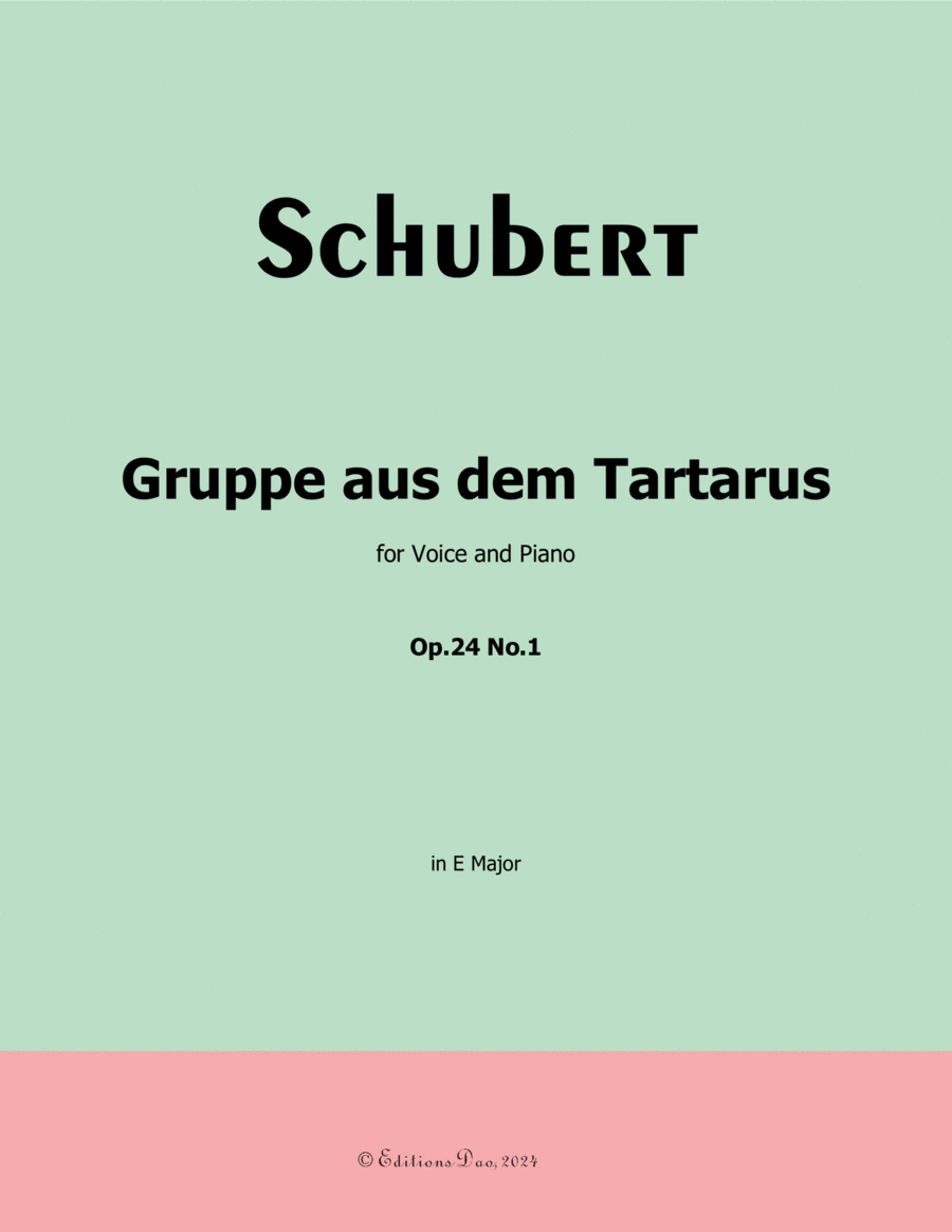 Gruppe aus dem Tartarus, by Schubert, Op.24 No.1, in E Major Voice scores gallery preview page 1