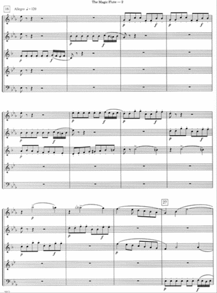 Magic Flute, The (Overture) Woodwind Quintet scores gallery preview page 3