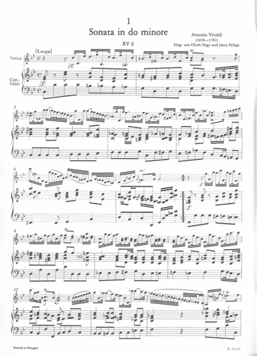 12 sonate per violino e basso continuo