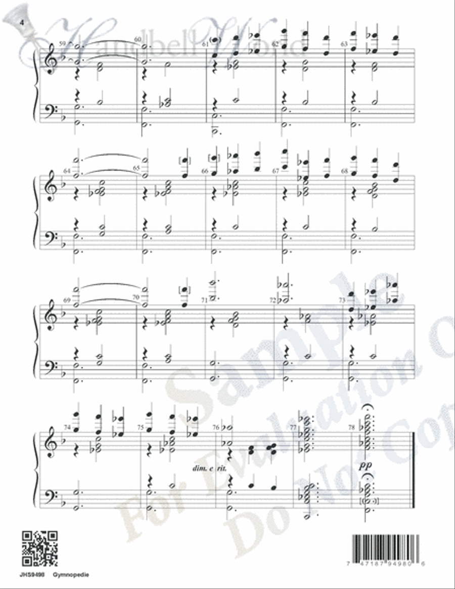 Gymnopedie Gymnopedie 5-Octaves scores gallery preview page 4