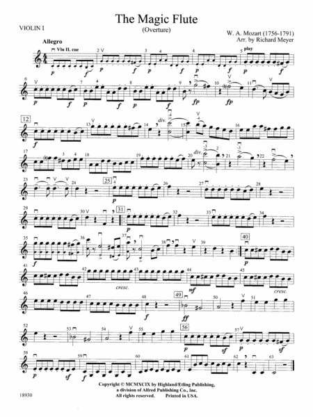 The Magic Flute (Overture): 1st Violin