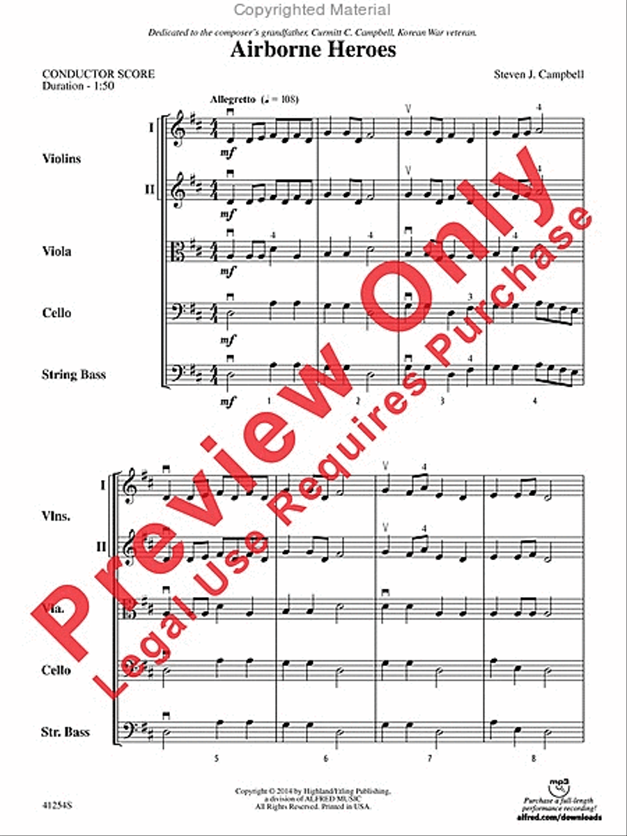 Airborne Heroes String Orchestra scores gallery preview page 2