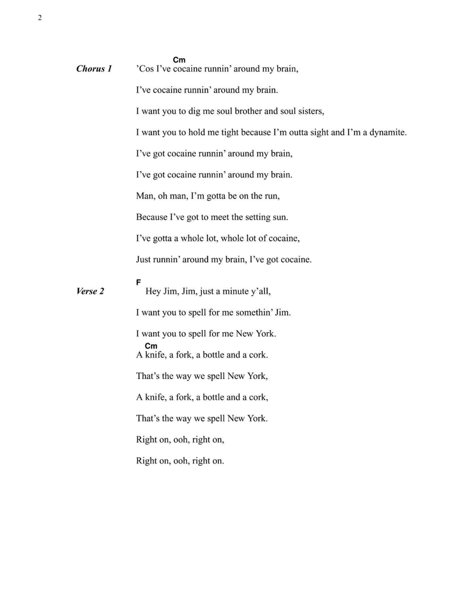Cocaine In My Brain Easy Guitar scores gallery preview page 2
