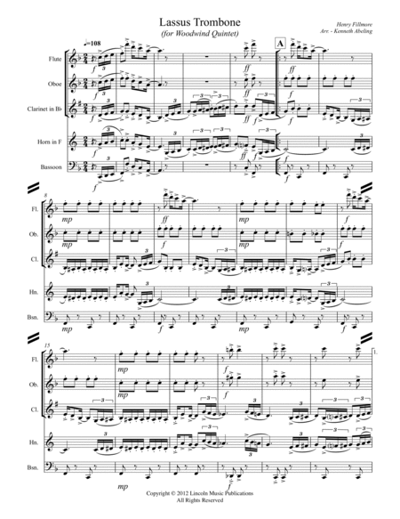 Lassus Trombone (for Woodwind Quintet) image number null