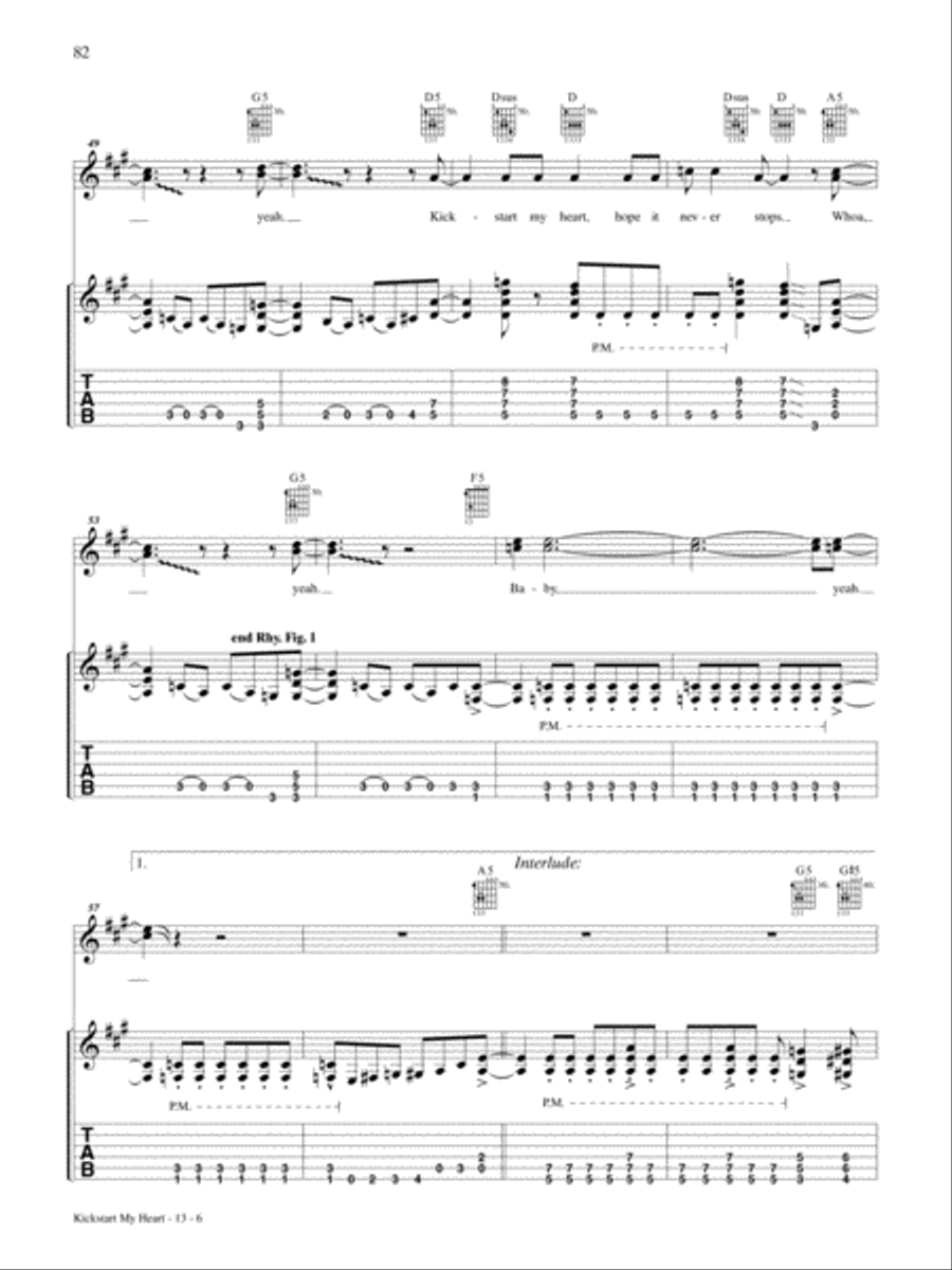 Kickstart My Heart Electric Guitar scores gallery preview page 6