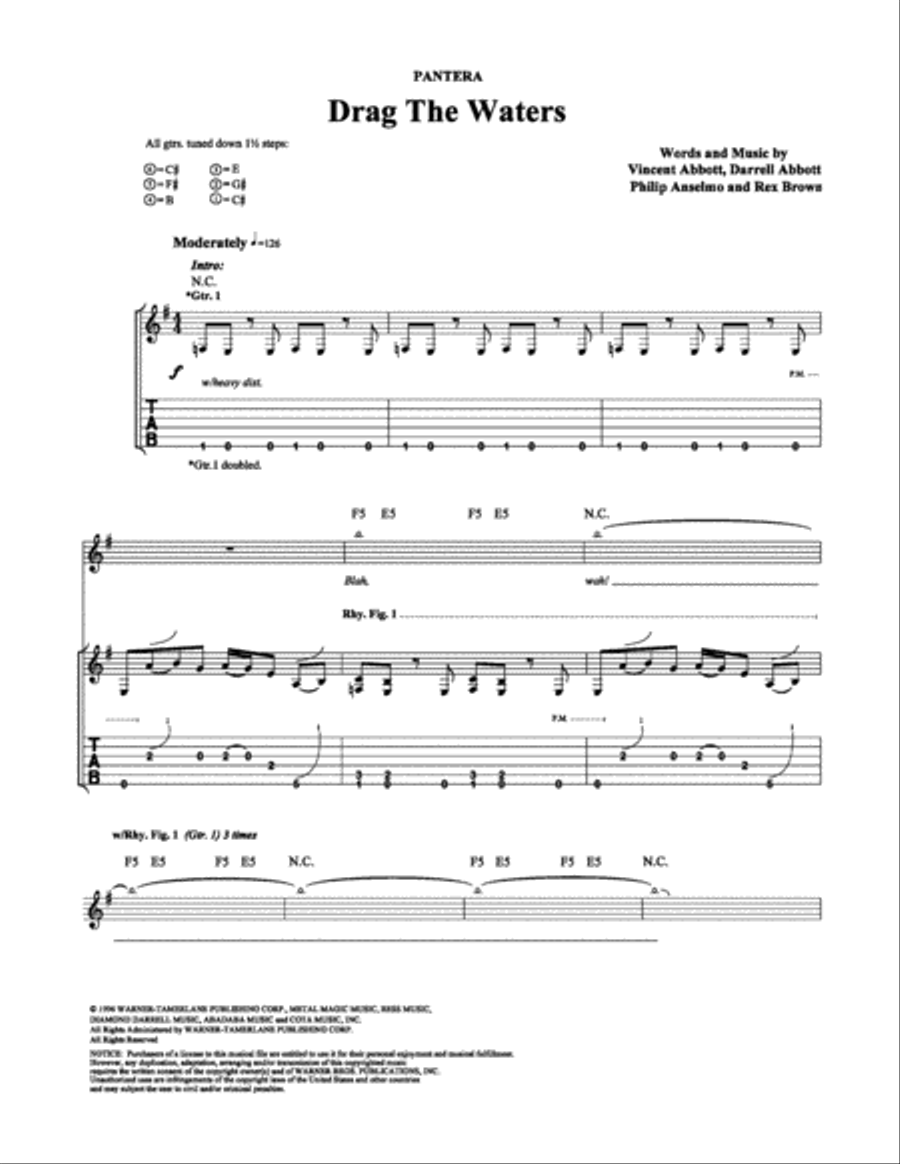 Drag the Waters Electric Guitar scores gallery preview page 1
