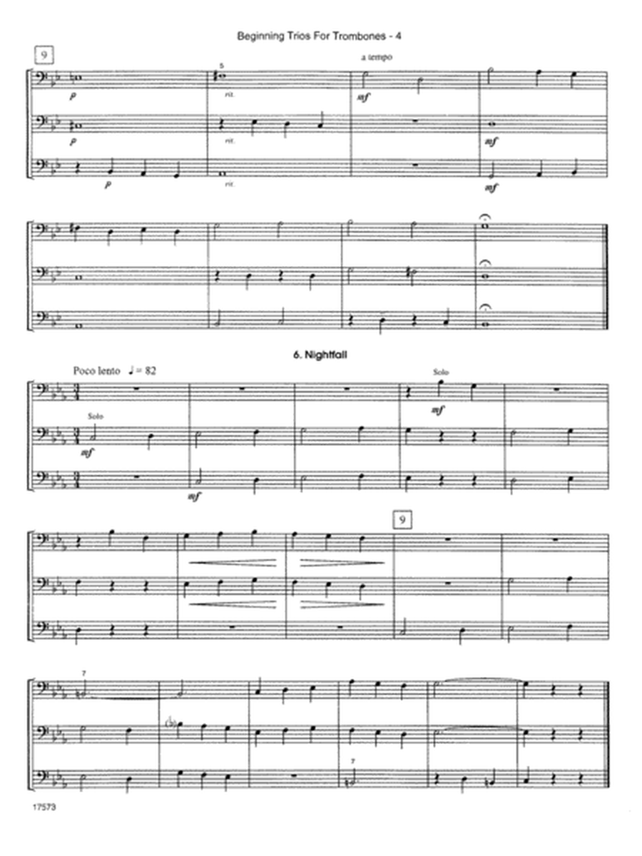 Beginning Trios For Trombones - Full Score