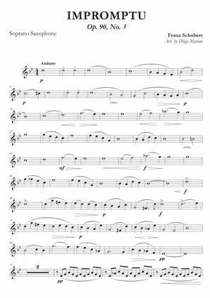 Impromptu Op. 90, No. 3 for Saxophone Quartet