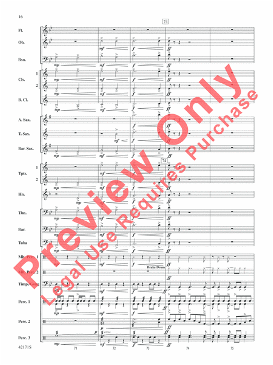 Prelude and Firestorm Concert Band scores gallery preview page 17