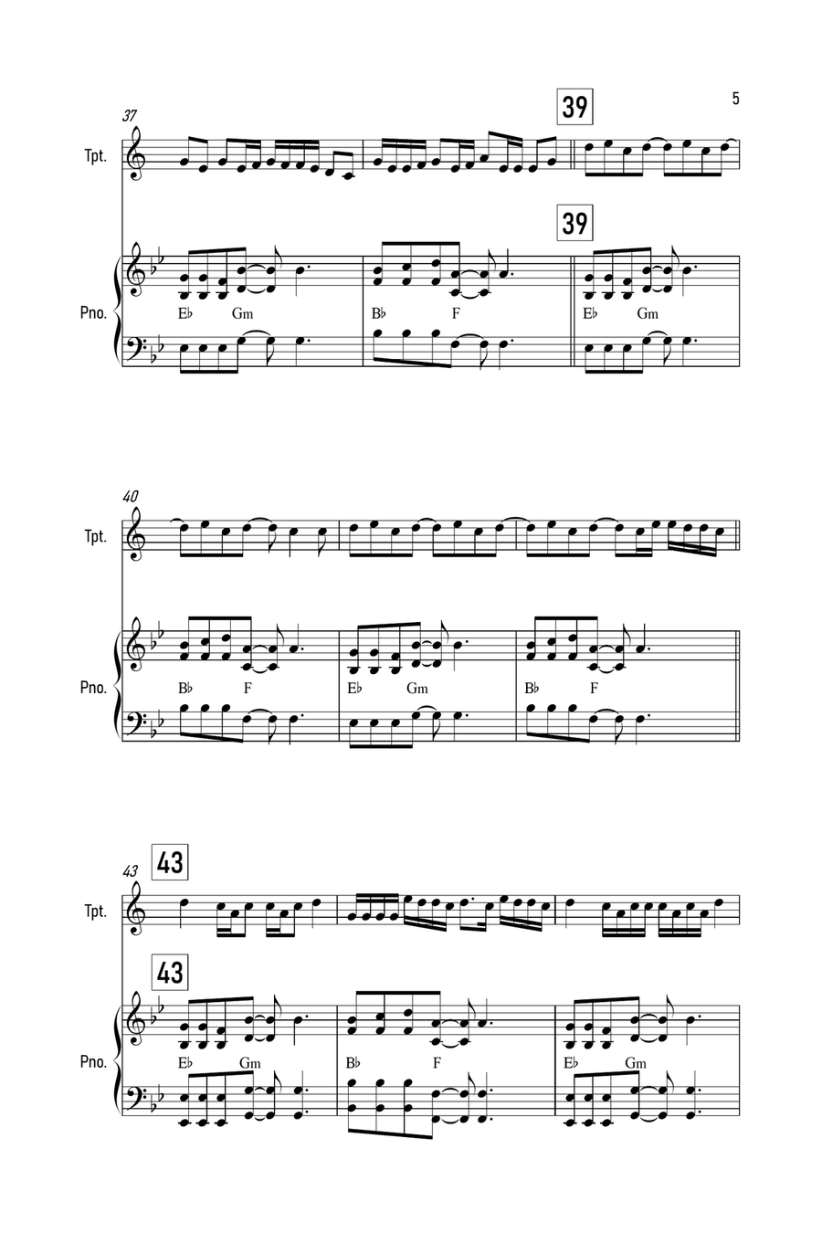 Mood Mood Trumpet Solo scores gallery preview page 5