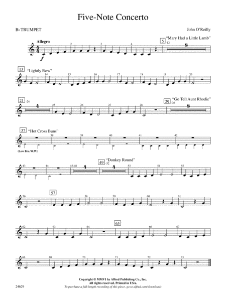 Five-Note Concerto: 1st B-flat Trumpet