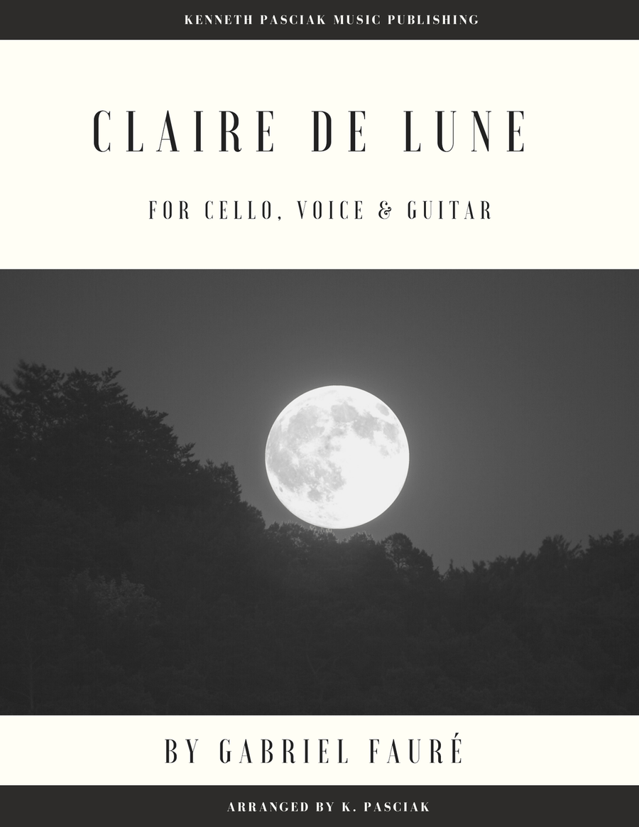 Clair de Lune (for Voice, Cello and Guitar) Small Ensemble scores gallery preview page 1