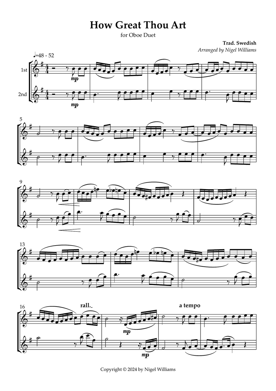 How Great Thou Art Woodwind Duet scores gallery preview page 1