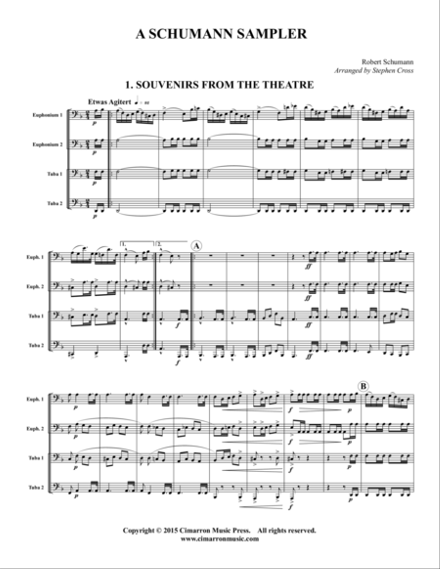 A Schumann Sampler Tuba Quartet scores gallery preview page 1
