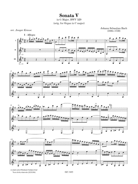 Six Trio Sonatas, Sonata V