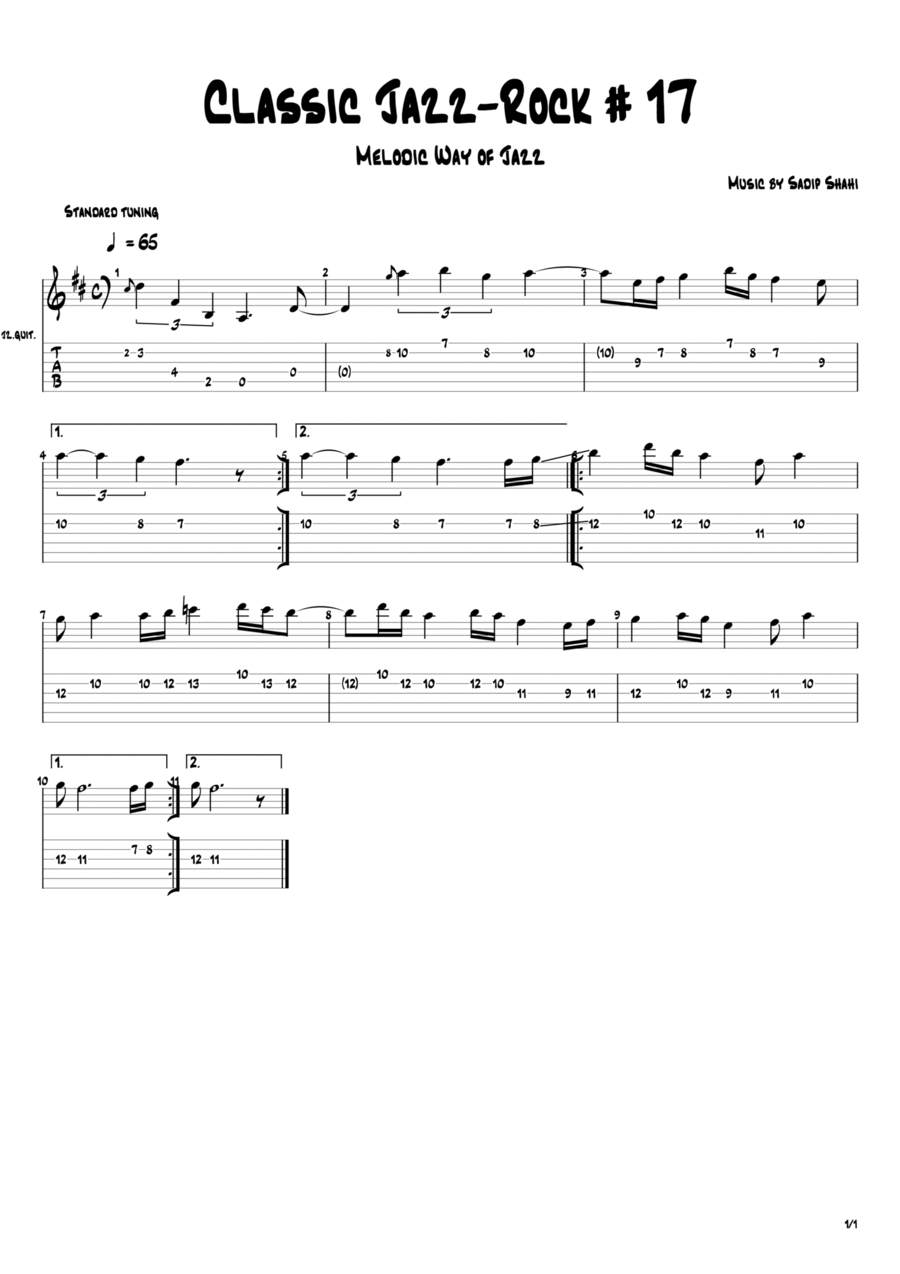 Classic Jazz-Rock Study # 17 Electric Guitar scores gallery preview page 1