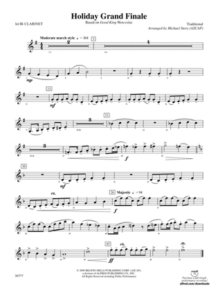 Holiday Grand Finale (Based on "Good King Wenceslas"): 1st B-flat Clarinet