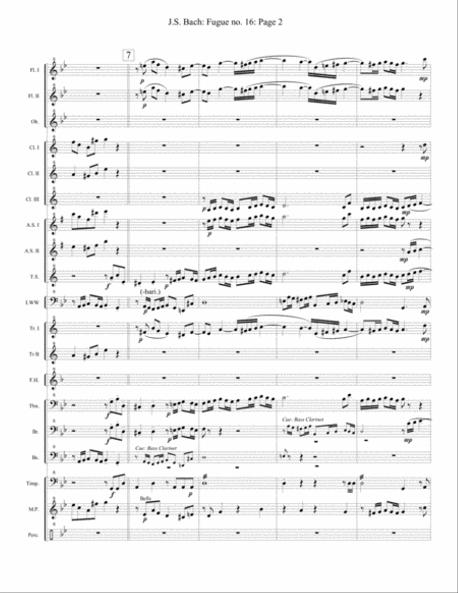 Fugue no. 16, Well-Tempered Clavier Concert Band scores gallery preview page 2