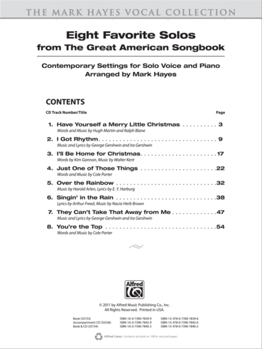 The Mark Hayes Vocal Collection -- Eight Favorite Solos from the Great American Songbook Small Ensemble scores gallery preview page 2
