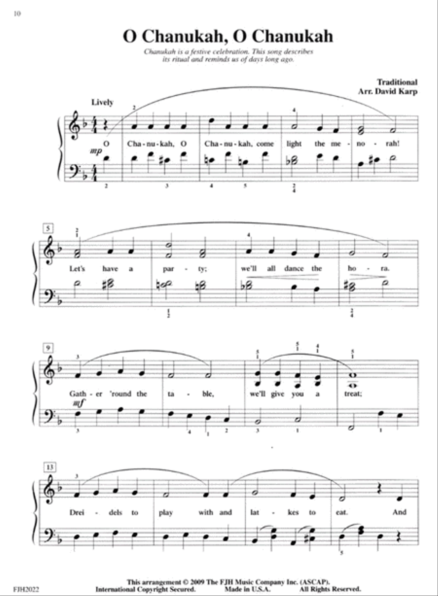 Jewish Festival and Folk Songs, Book Three Piano Method scores gallery preview page 2
