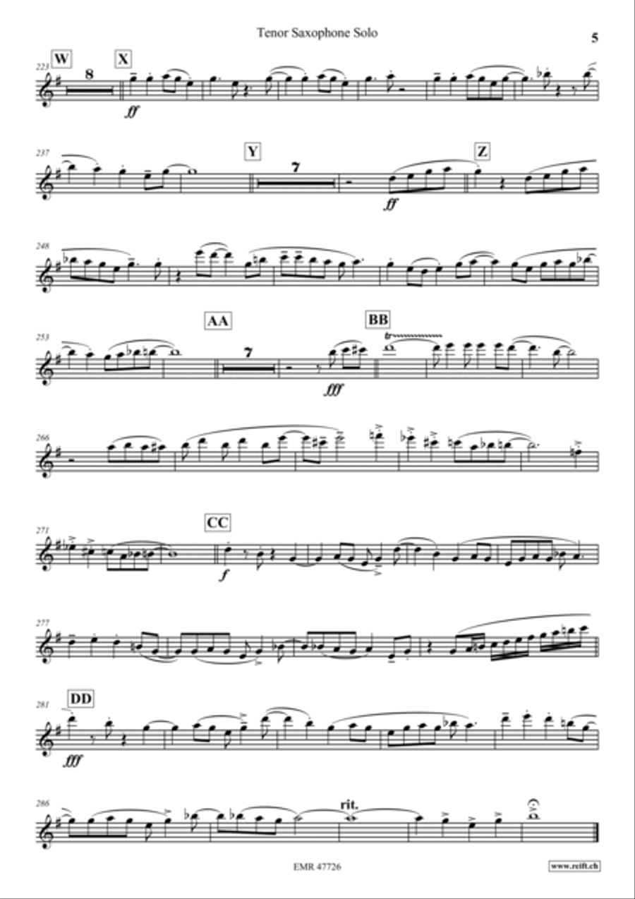 Jazzy Concerto Tenor Saxophone scores gallery preview page 6
