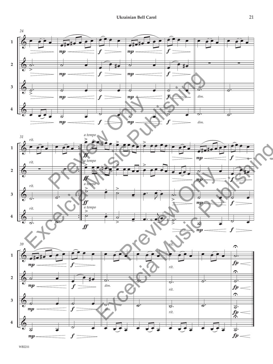 Adaptable Quartets for Christmas B-Flat Clarinet scores gallery preview page 3