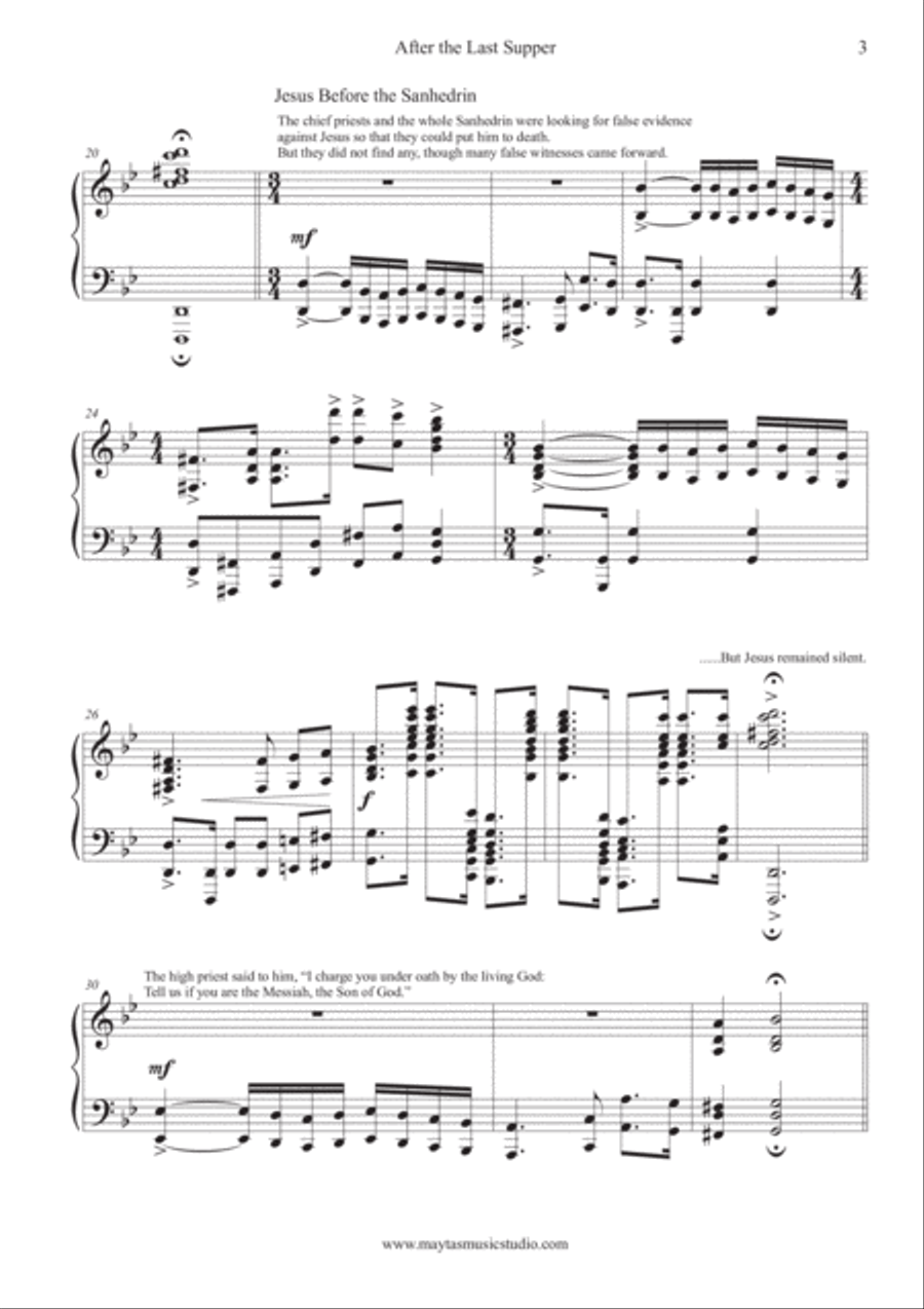 After the Last Supper - Piano Solo by Maytas Dhamalongkrot Piano Solo scores gallery preview page 3