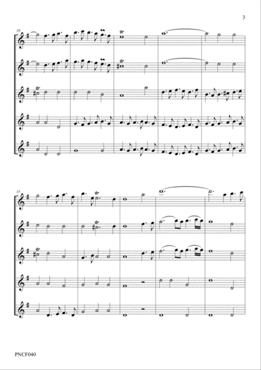 BOISMORTIER CONCERTO IN G MAJOR FOR 5 FLUTES Small Ensemble scores gallery preview page 3