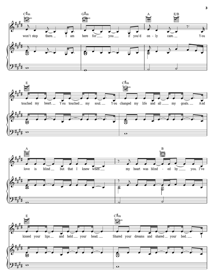Goodbye My Lover Piano, Vocal, Guitar scores gallery preview page 3