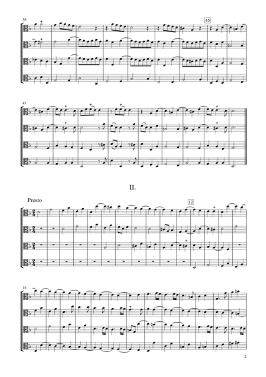 Sonata Op.34-5 for Four Violas Viola Solo scores gallery preview page 2