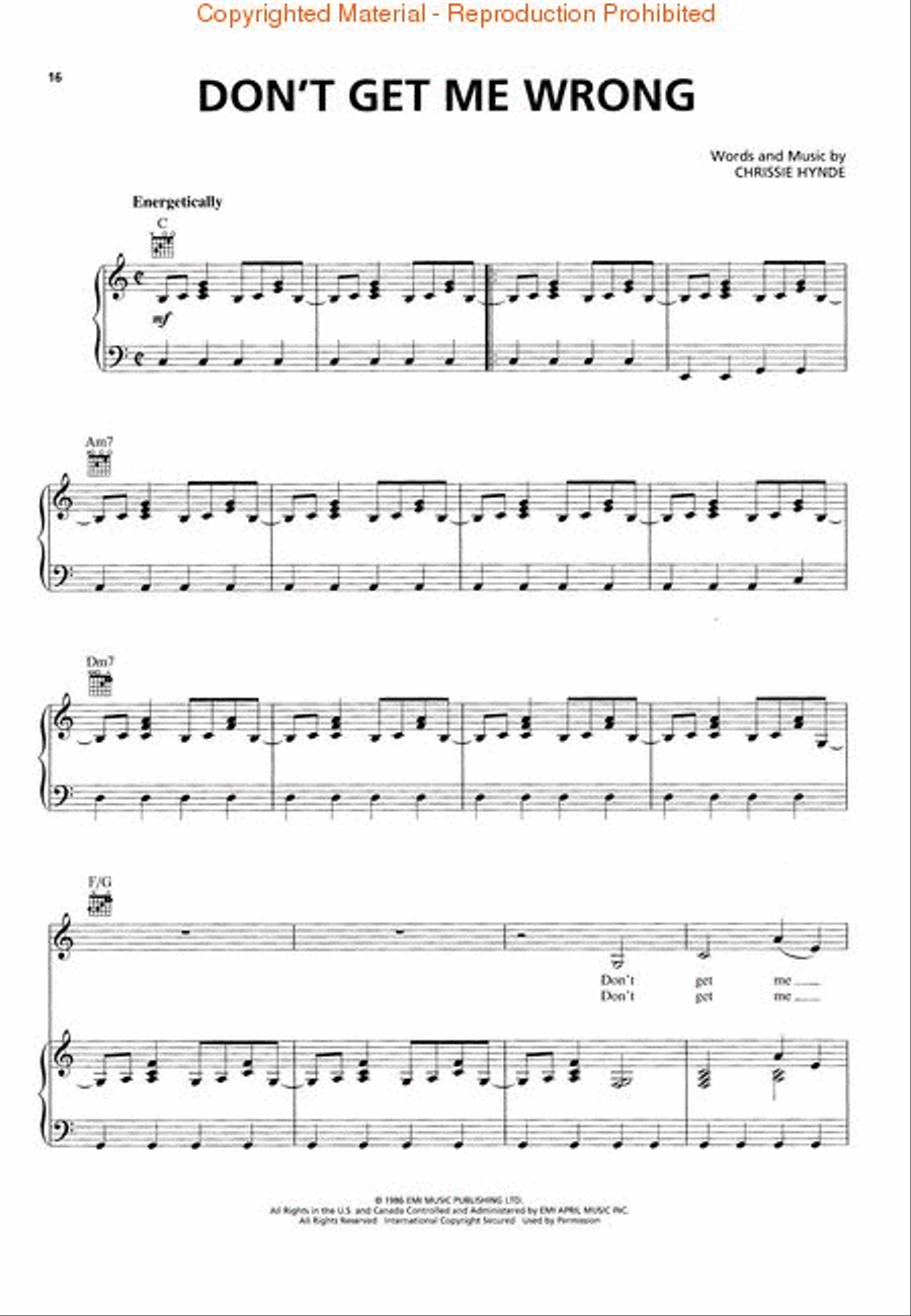 Best of the Pretenders Best of the Pretenders Piano, Vocal, Guitar scores gallery preview page 4
