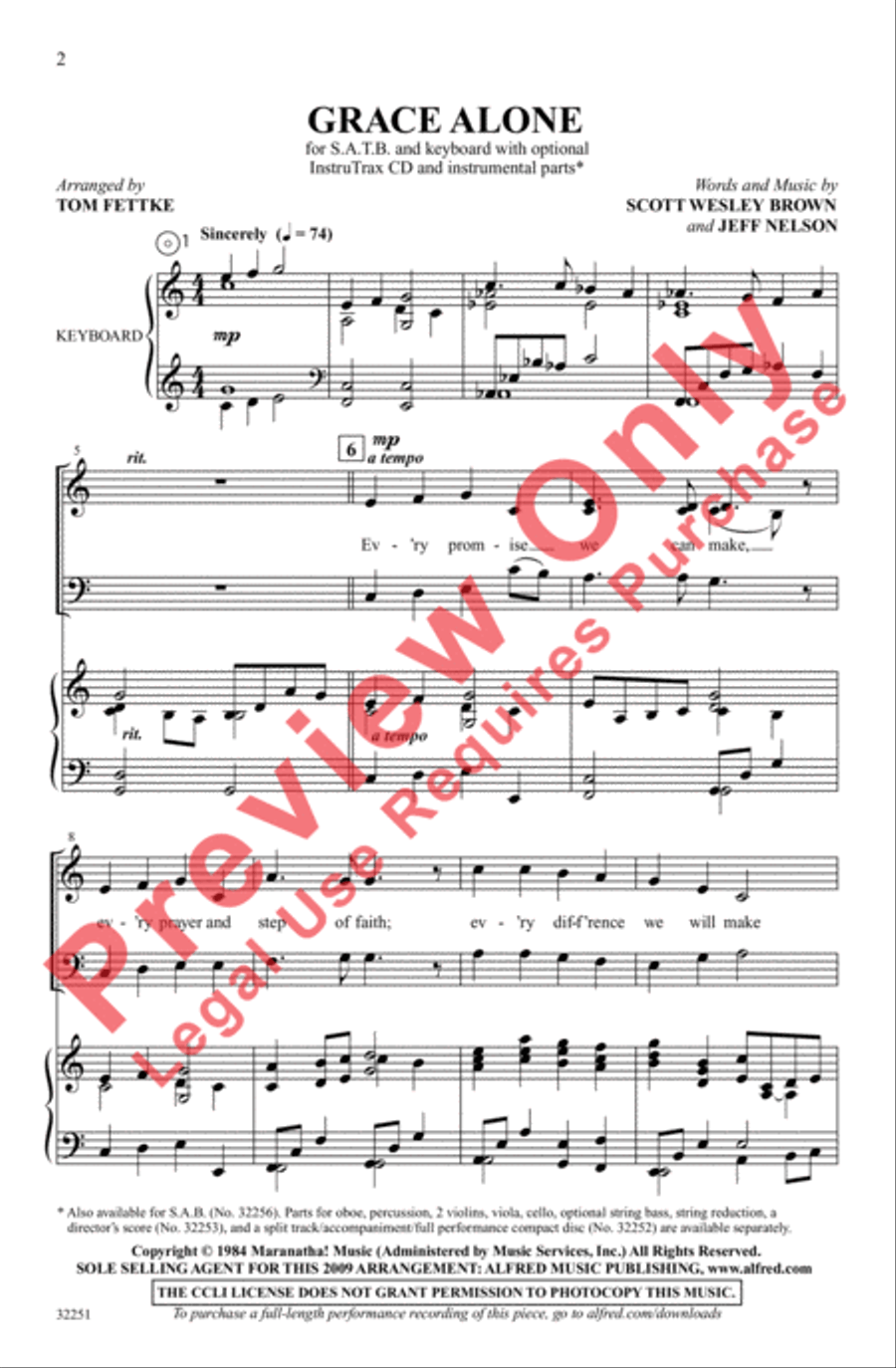 Grace Alone 4-Part scores gallery preview page 2
