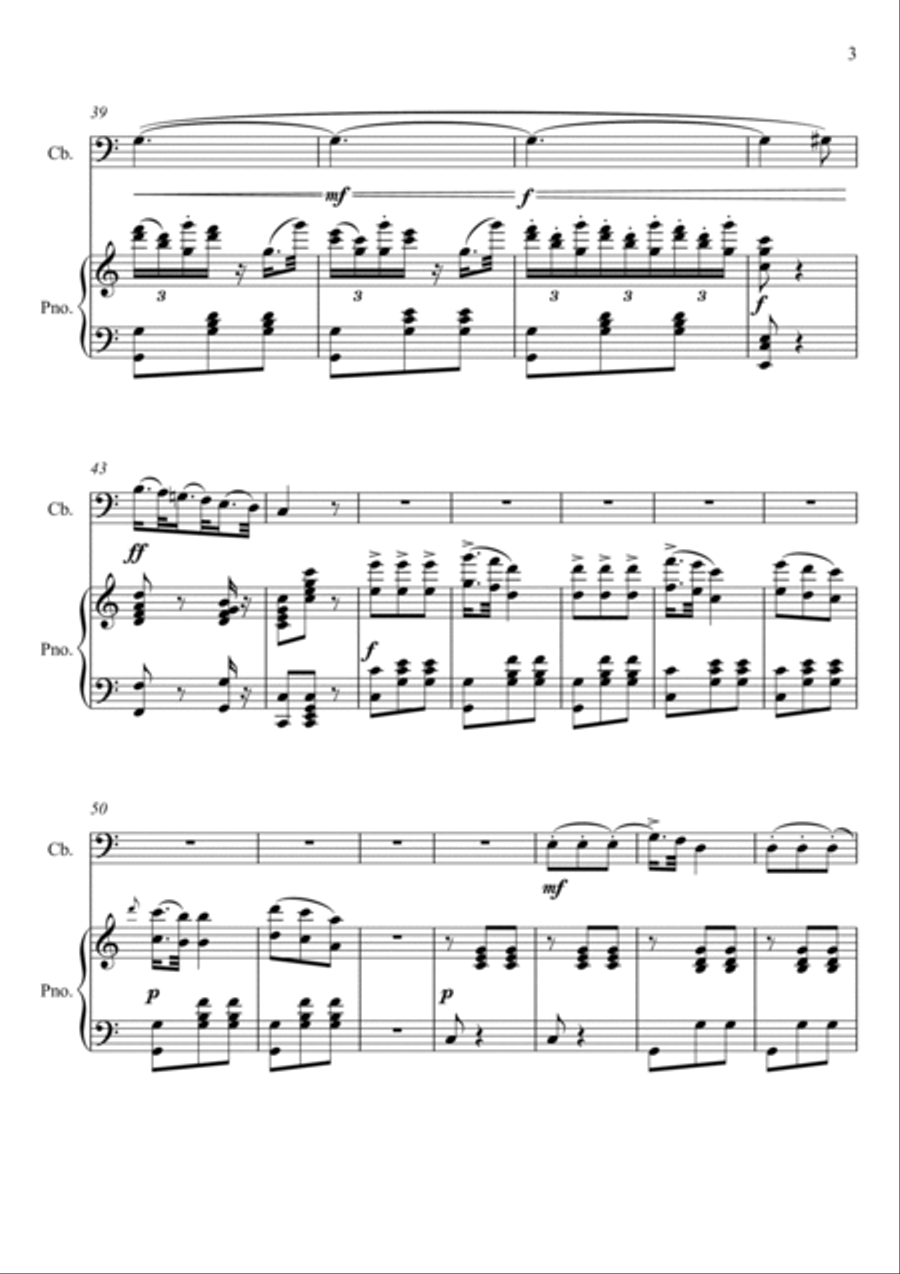 Giuseppe Verdi - La donna e mobile (Rigoletto) Double Bass - C Key String Duet scores gallery preview page 3