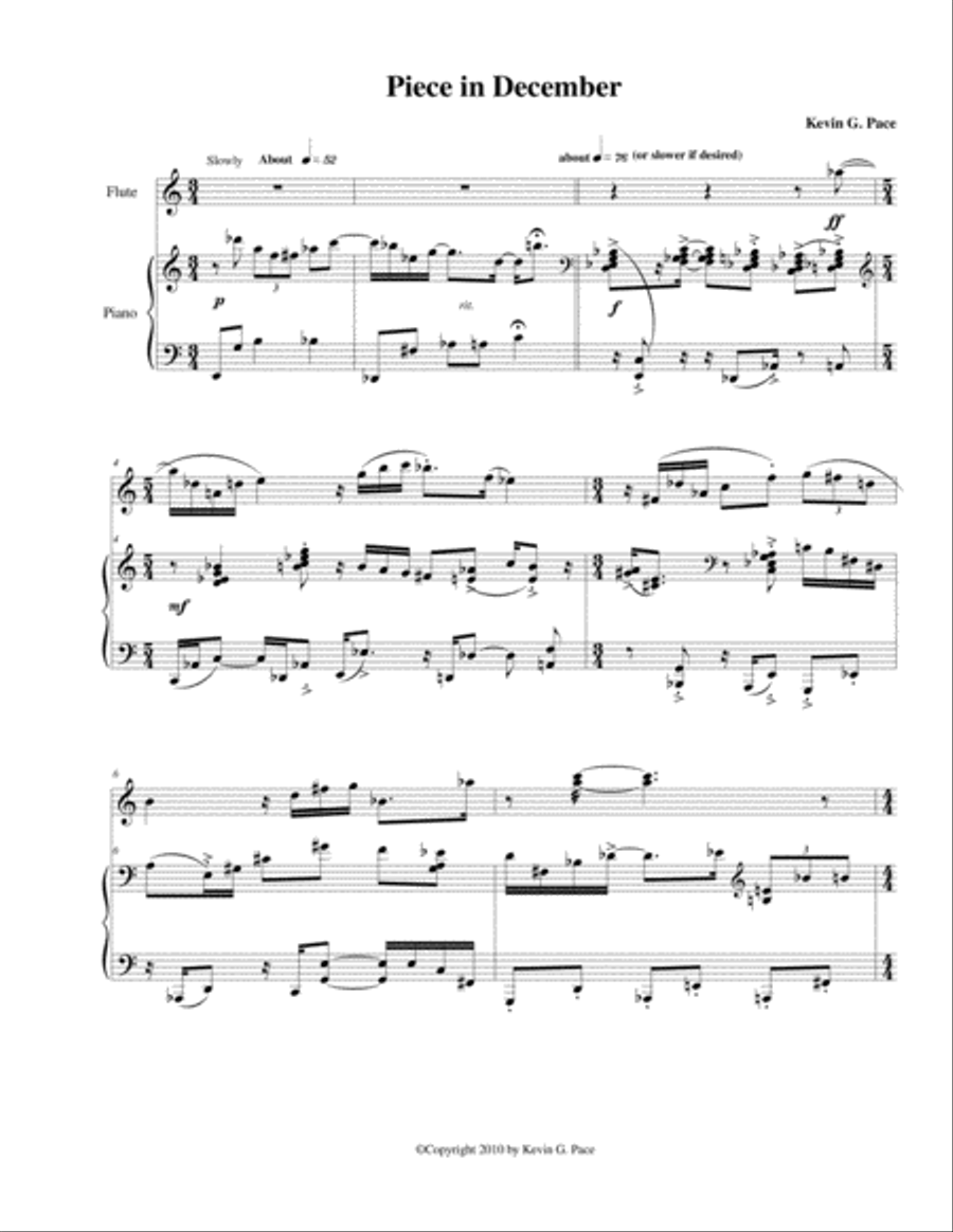 Piece in December: flute & piano Flute Solo scores gallery preview page 2