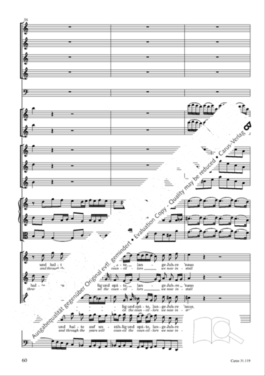 Praise the Lord, O Jerusalem (Preise, Jerusalem, den Herrn) 4-Part scores gallery preview page 61