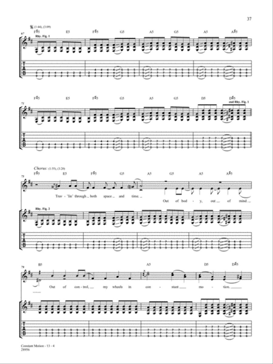 Constant Motion Guitar Tablature scores gallery preview page 4