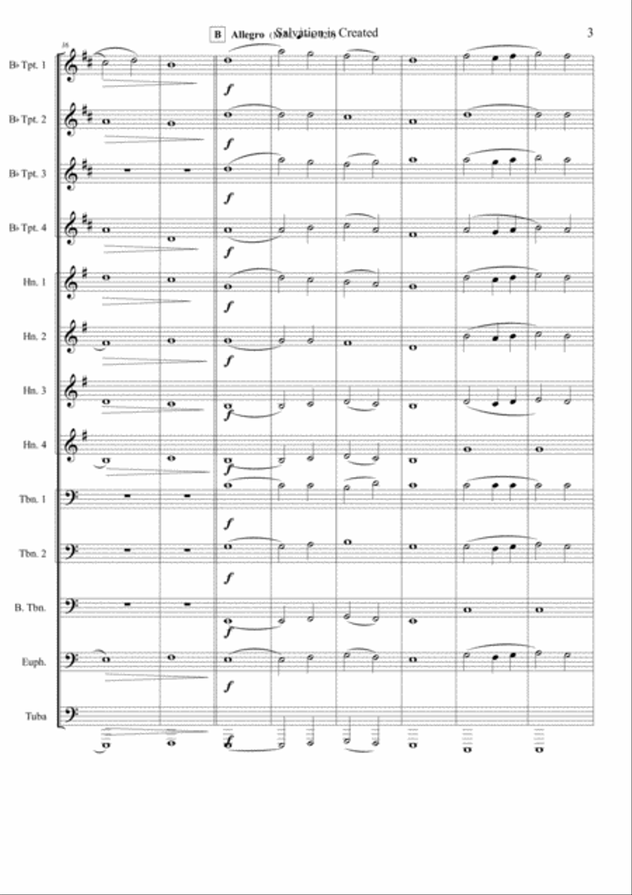 Salvation is Created Brass Ensemble scores gallery preview page 3