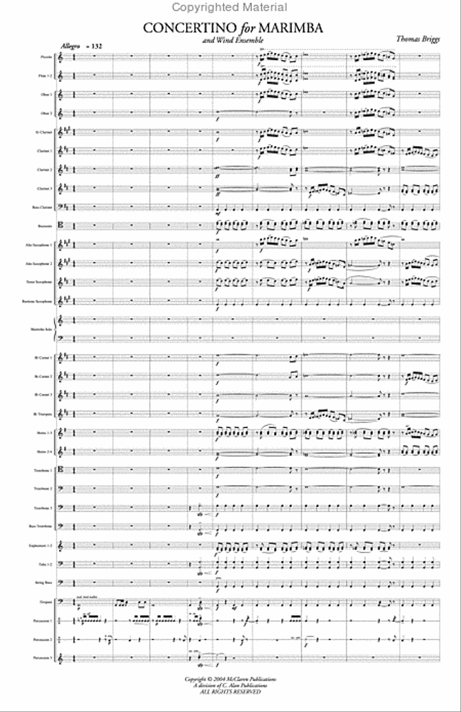 Concertino for Marimba and Wind Ensemble Concert Band scores gallery preview page 2