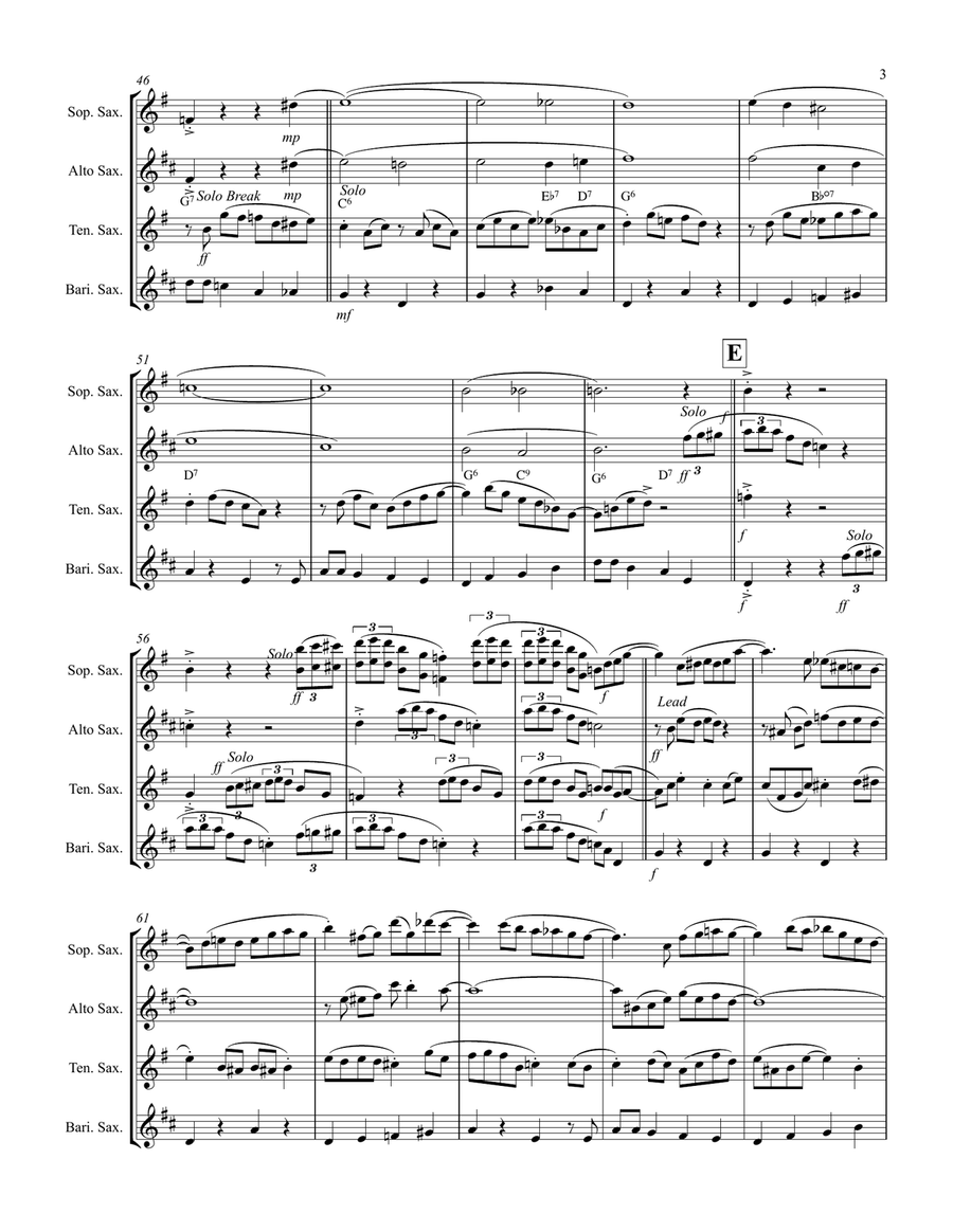 Royal Garden Blues (for Saxophone Quartet SATB or AATB) Saxophone Quartet scores gallery preview page 4
