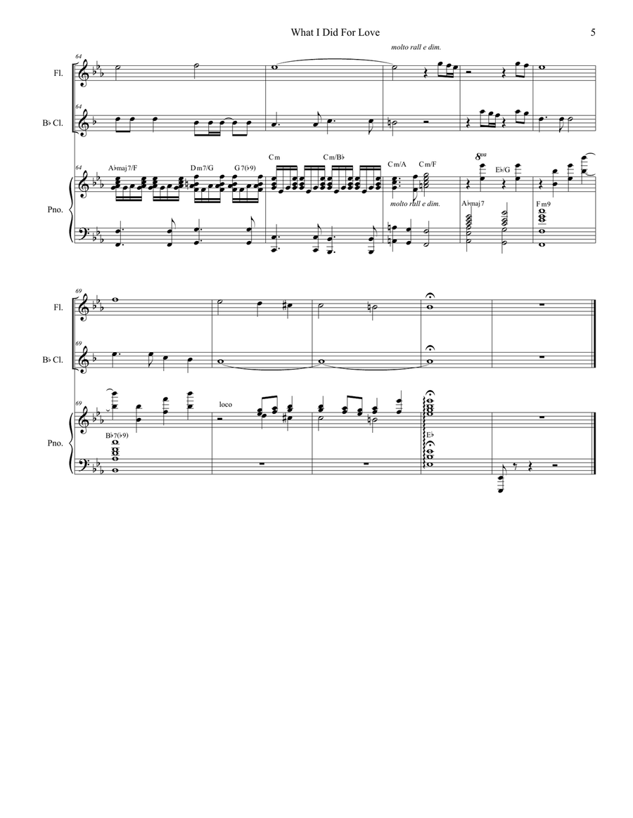 What I Did For Love What I Did For Love Woodwind Duet scores gallery preview page 5