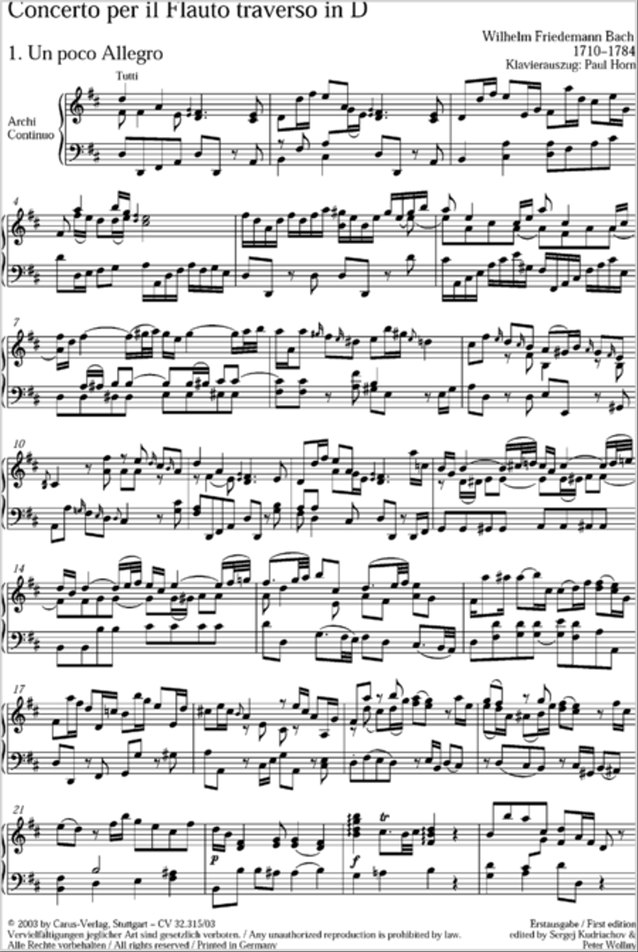 Flute concerto in D major (Flotenkonzert in D) Flute scores gallery preview page 30