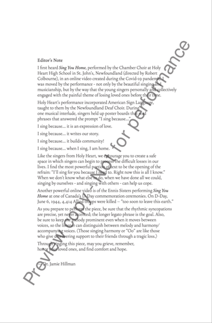 Sing You Home 4-Part scores gallery preview page 3