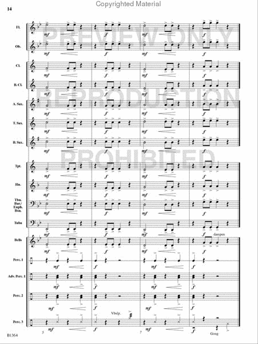 Battle of the Samurai Concert Band scores gallery preview page 13
